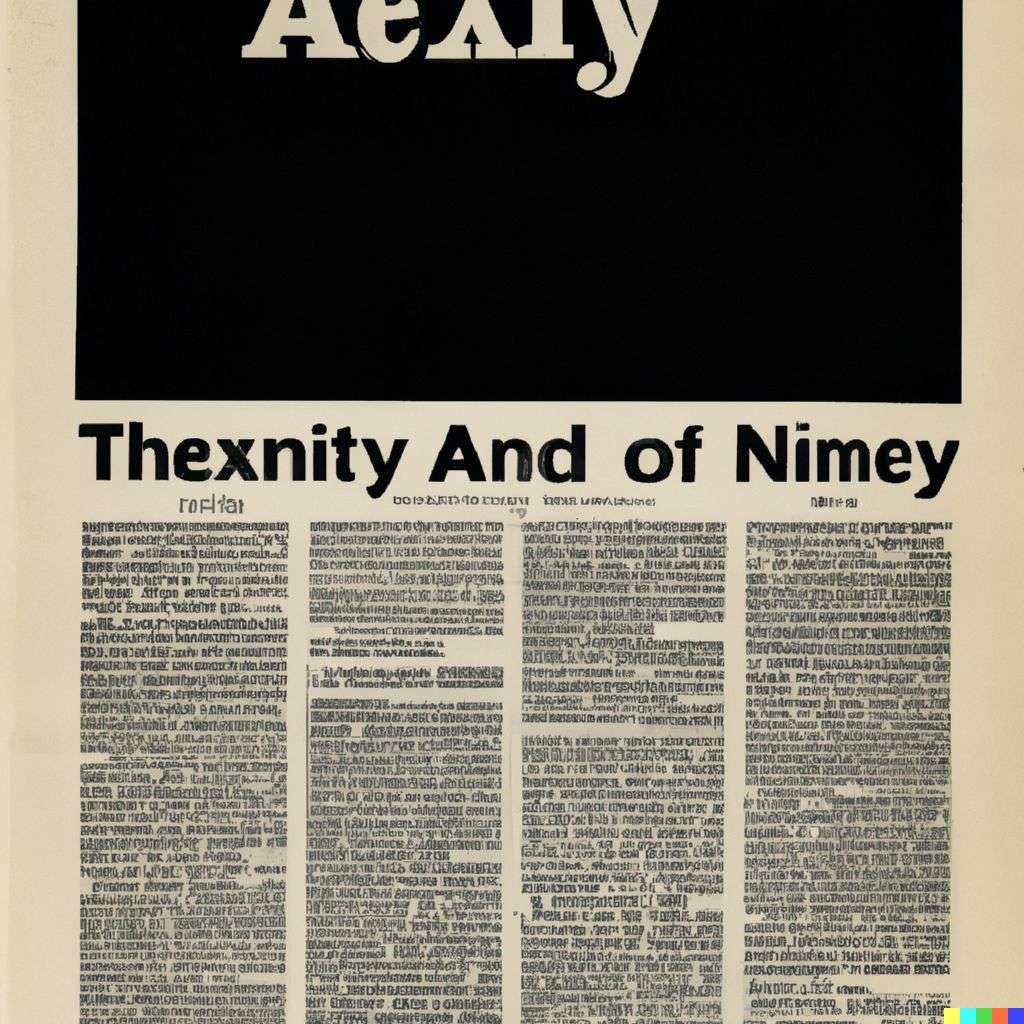 a representation of anxiety, front page of The New York Times, 1990
